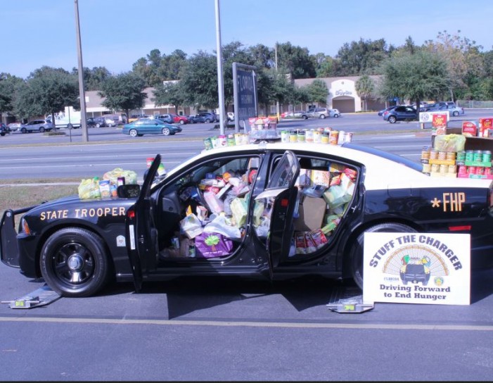 FHP, food drive, stuff the chargers, ocala news, police, homeless FHP: “Stuff the Charger” food drive