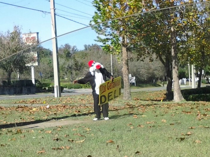 the getaway deli, ocala news, sign holder ocala, marion county news Ocala sign guy receives much deserved attention