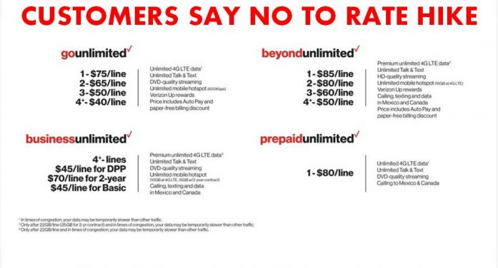 verizon rte hike, tmobile, verizon wireless, ocala news, ocala post, marion county news, Verizon announces price hikes, customers say they are getting lower quality