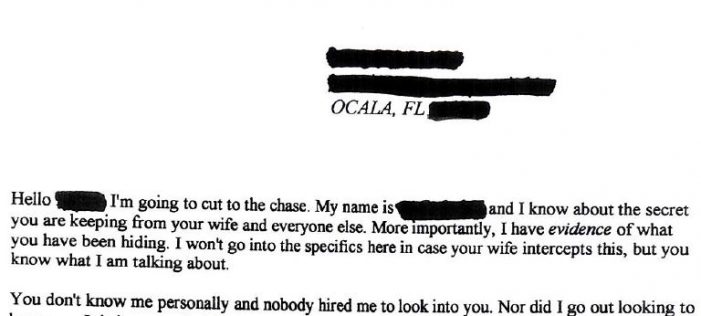adultery scam, fbi, scam letter, ocala news Adultery blackmail scam has some on edge