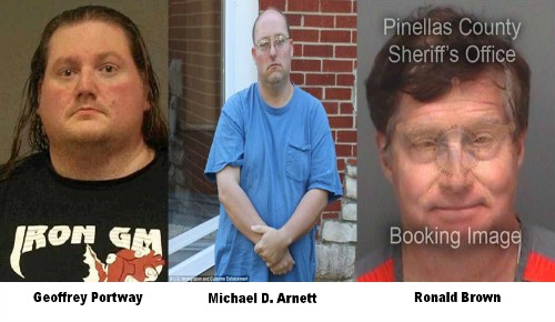 Ronald Brown, Michael D. Arnett, Geoffrey Portway, child porn