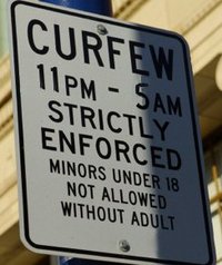 Curfew warning; keep children off the streets after dark
