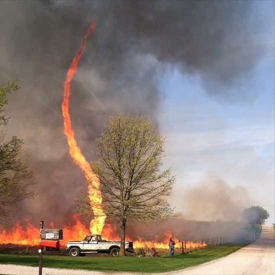 Picture captures fire-whirl