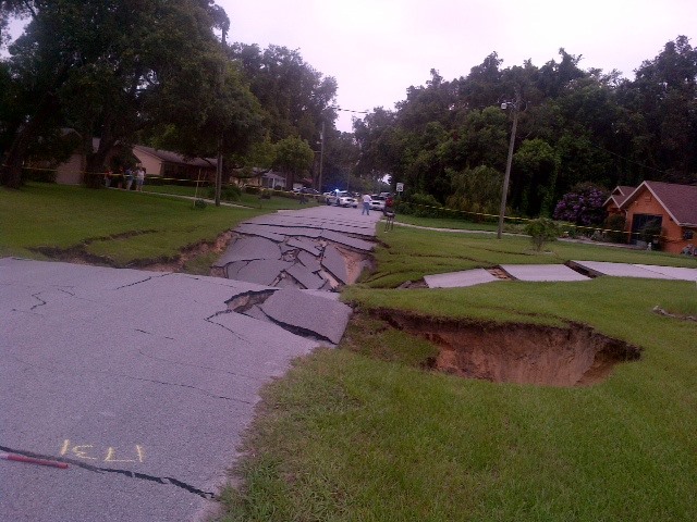 Sinkhole in Spring Hill, Hernando County