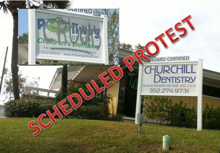 Scheduled protest against Churchill Dentistry, LLC, formerly Polliwog Dental, LLC