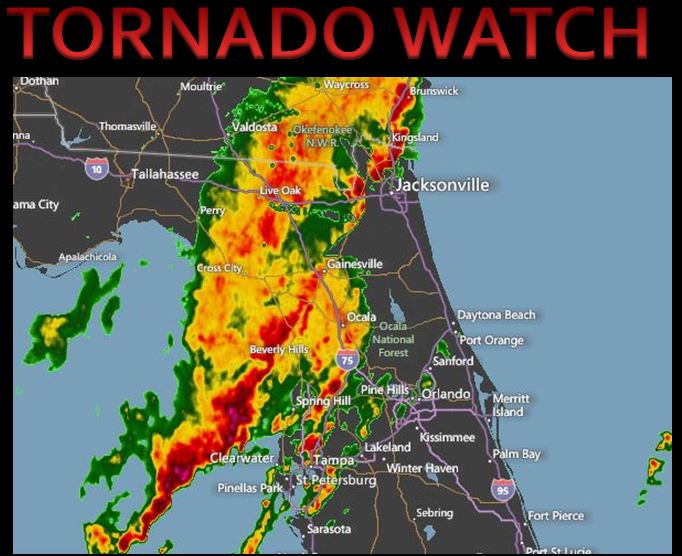 Weather Alert: Tornado watch and severe thunderstorm warning