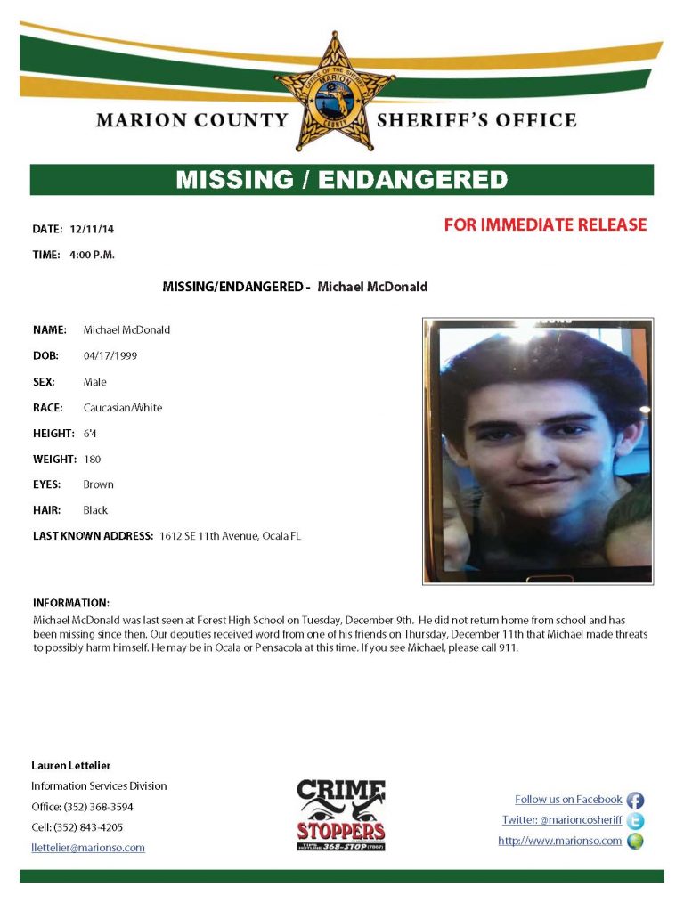 MCSO: Missing Forest High School student found