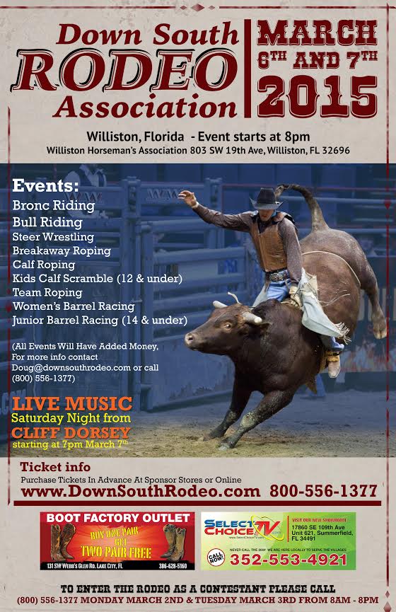 Down South Rodeo, giveaway, tickets, ocala news, events, williston