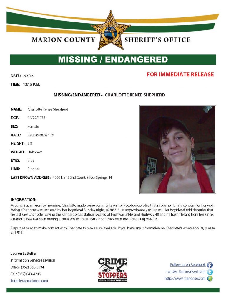 Missing and endangered Silver Springs woman