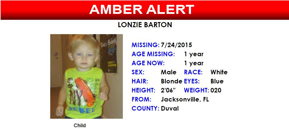 Amber Alert for Lonzie Barton, missing, jacksonville news, ocala news, amber alert