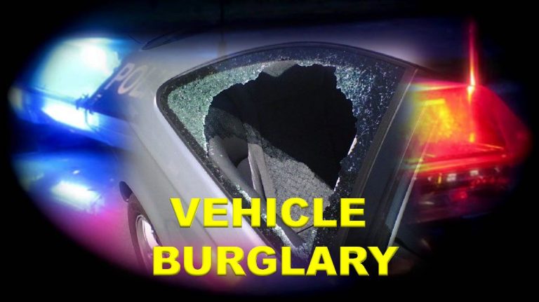 Vehicle burglaries at gyms and parks, windows shattered