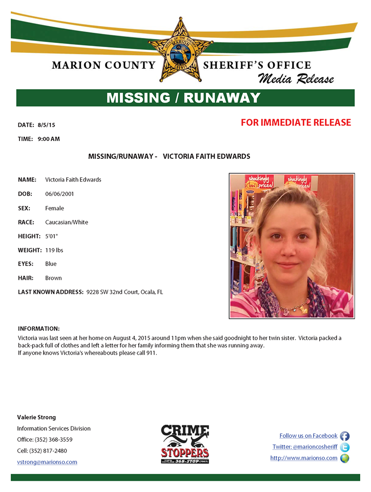 Missing runaway teen