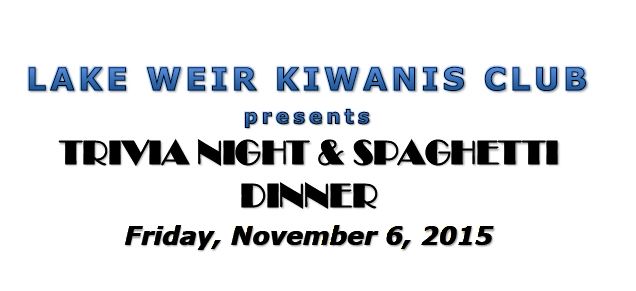 Lake Weir Kiwanis presents: Trivia Night & Spaghetti Dinner