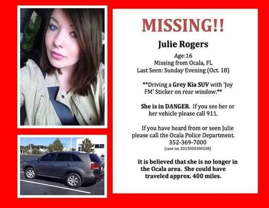 Julie Rogers Missing, ocala news, missing, marion county news, op, ocala post,