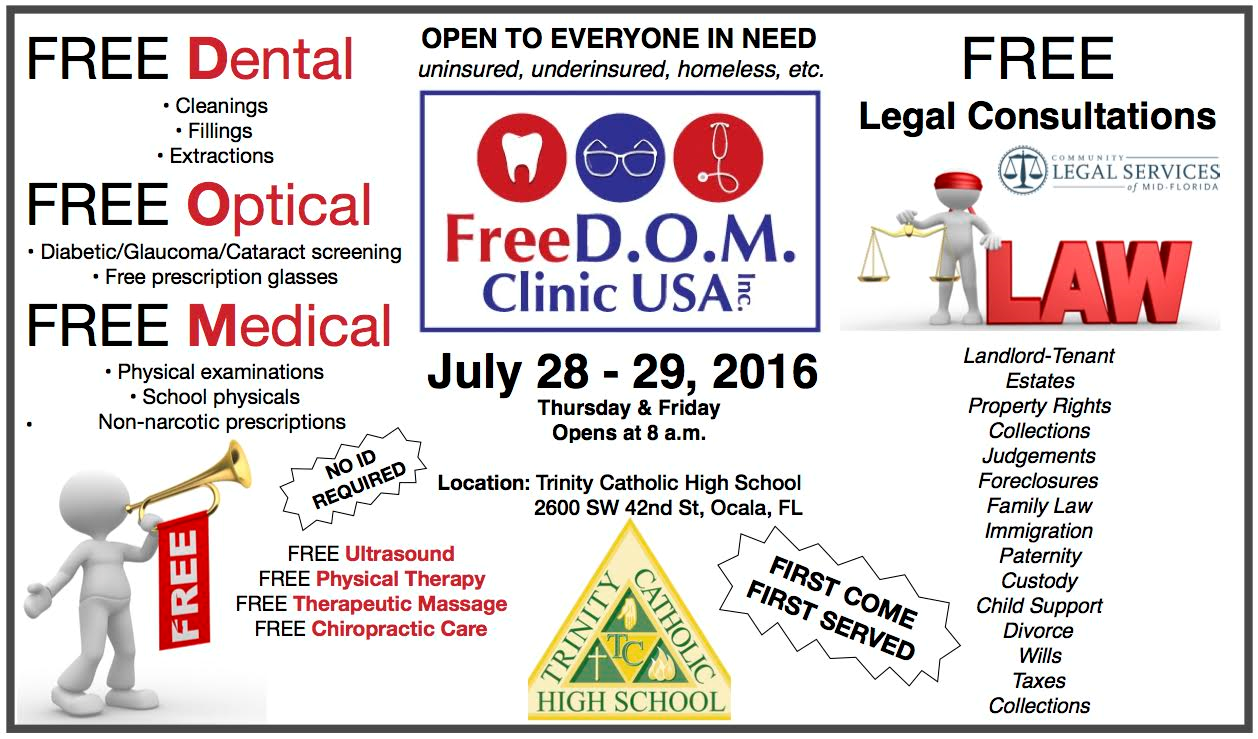 freedom clinic usa, ocala healthcare, free dental, free health care ocala, marion county news