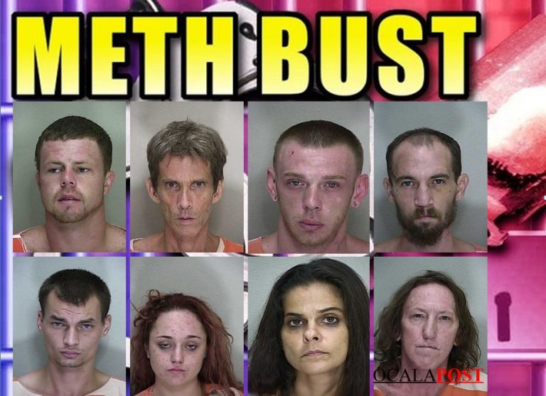 8 arrested after meth lab was discovered