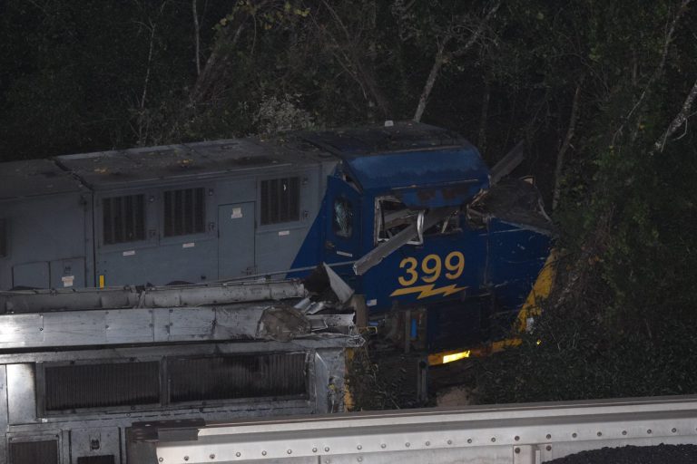 Two-train derailment creates mangled mess