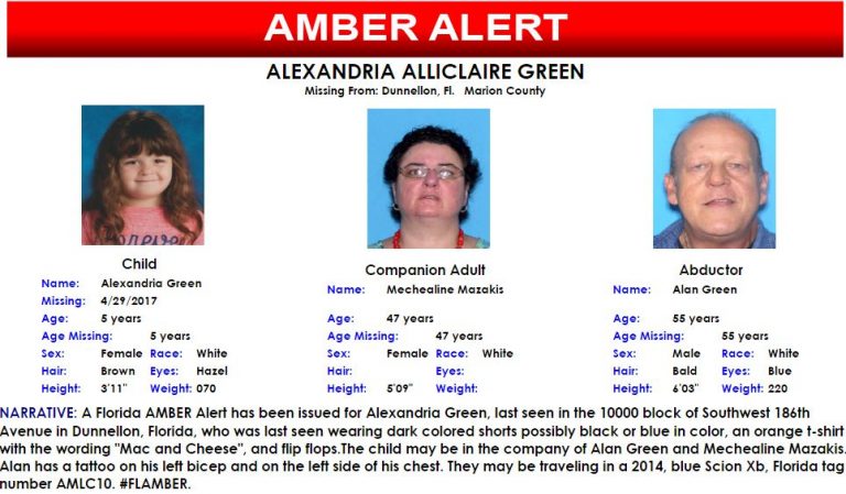 Amber Alert for 5-year-old Marion County girl