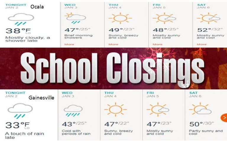 Some Florida schools closing due to cold weather