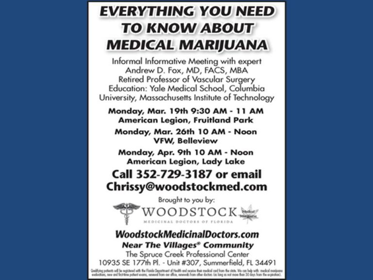 Medical marijuana; meeting coming to Belleview, Fruitland Park, & Lady Lake