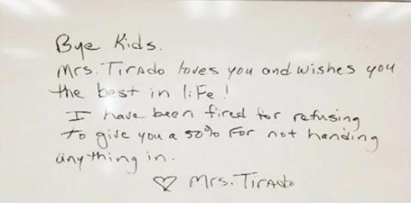 Teacher fired for not giving good grade to students