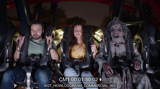 Actor vomits while filming Howl-O-Scream commercial