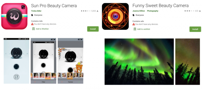 Two camera apps removed from Google Play, consumers should immediately delete them