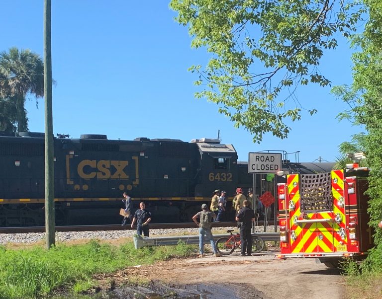 Pedestrian hit by train near NW 4th Ave