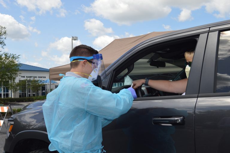 Ocala Fire Rescue paramedics staffing COVID-19 testing site