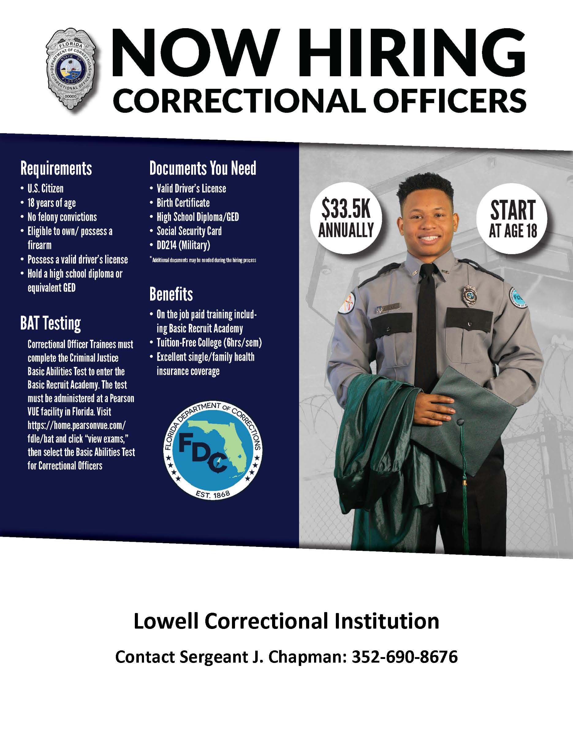 ocala post, ocala news, ocala jobs, corrections officer, lowell is hiring