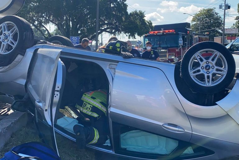 One injured in rollover crash on E. Silver Springs Boulevard