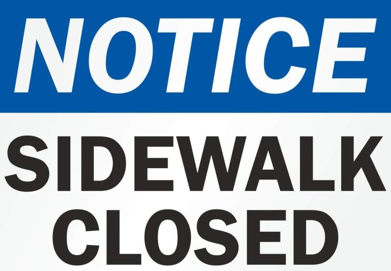 Sidewalk closures in Marion County