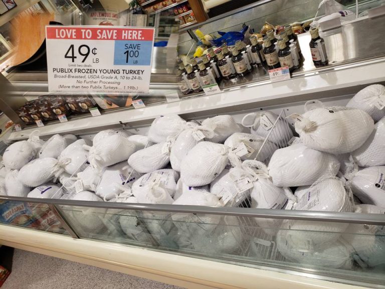 No shortage of turkeys at Publix and they are on sale