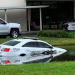 Deputy drives his car into a retention ditch, no injuries
